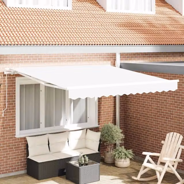 Tenda da Sole-Tenda parasole per balcone Bianco 300 x 250 x 165 cm Poliestere 671104