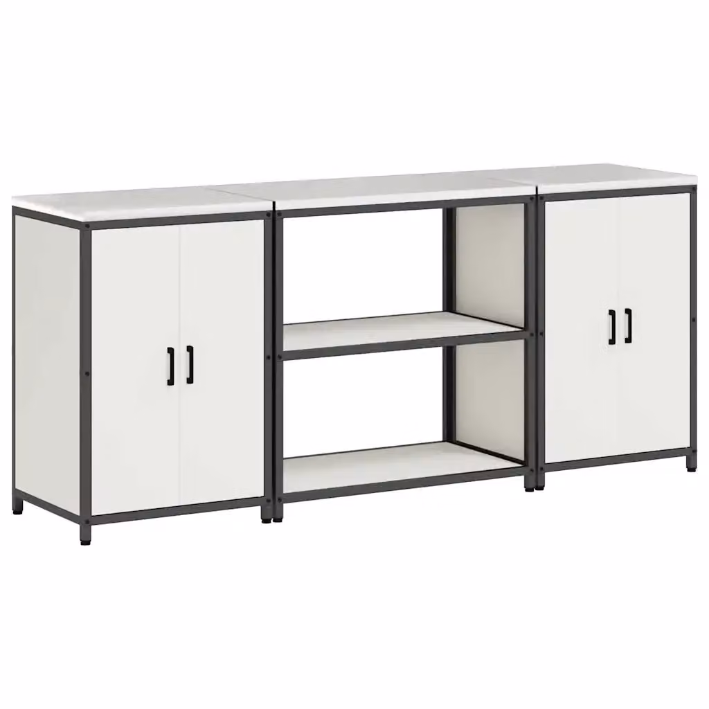vidaXL Set di stoccaggio per cucina HATTEM in stile industriale, 3 pezzi, Bianco – 2