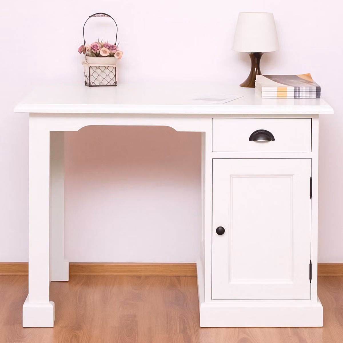 Casa Padrino scrivania in stile country bianco 110 x 70 x h. 78 cm - Mobili per ufficio