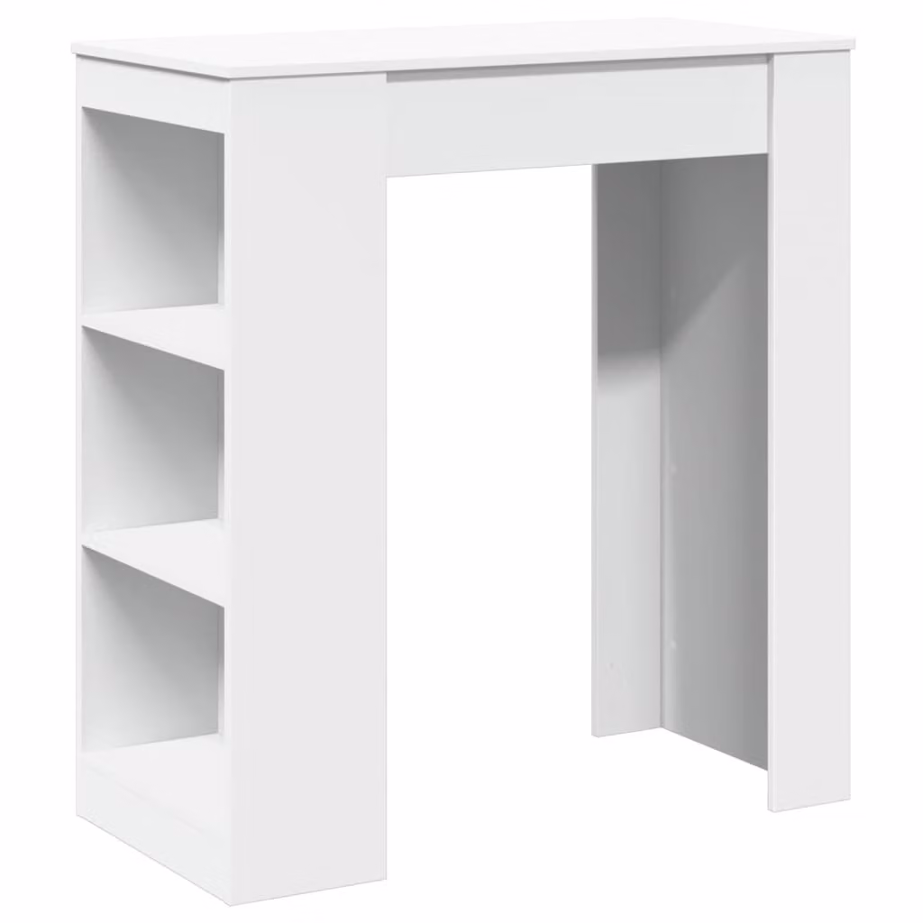 Tavolo Bar con Rastrelliera Bianco 95x47x103,5 cm Multistrato
