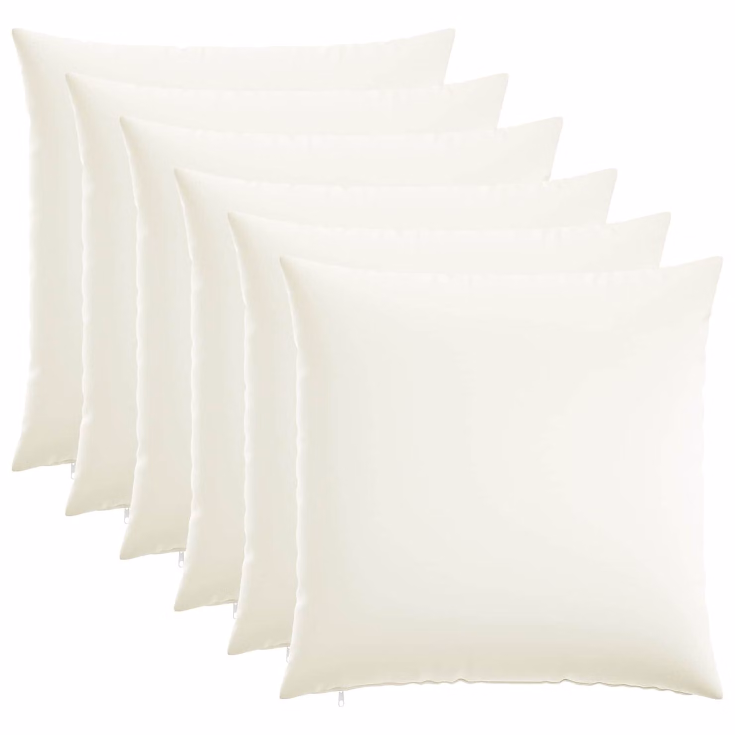 Set di 6 federe vidaXL HEERLEN bianche in poliestere, L 60 x P 60 cm