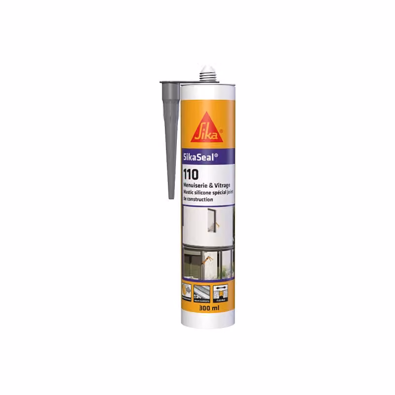 Mastice siliconico SIKA SikaSeal 110 per falegnameria e vetri - Grigio - 300 ml