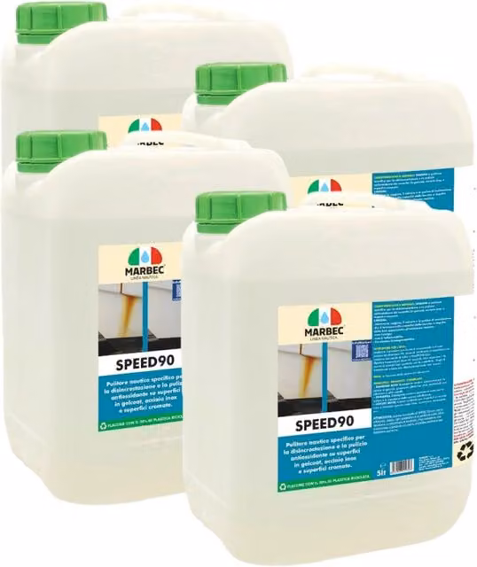 Set di 4 flaconi da 5 l di smacchiatore disincrostante nautico per ruggine SPEED90 – 1