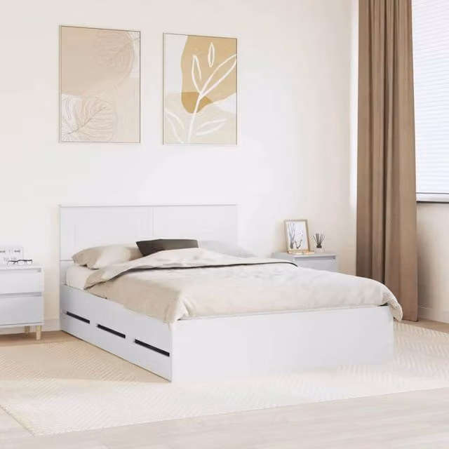 Struttura del letto Bianco 140 x 190 cm Legno Ingegnerizzato 3407977