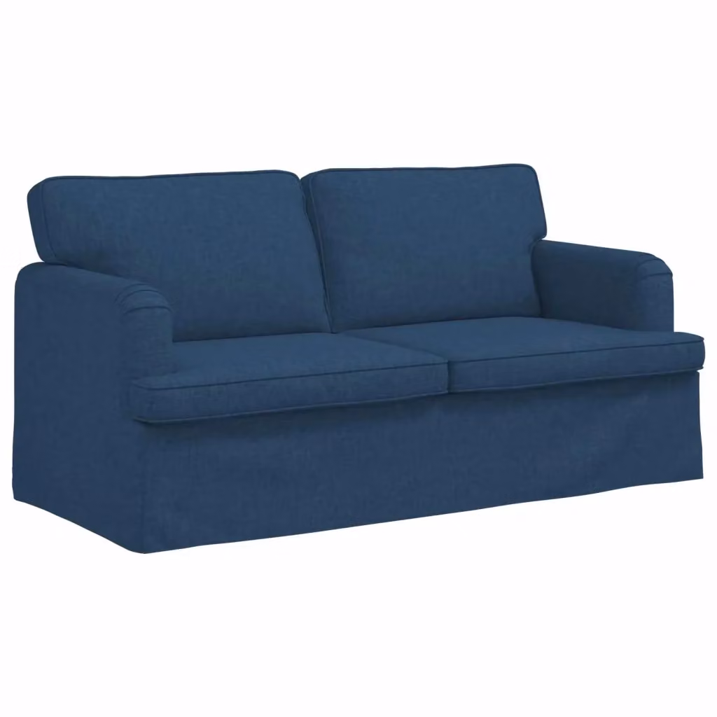 Divano blu vidaXL in tessuto con struttura in metallo e coperture rimovibili L: 162 cm, P: 80 cm, H: 85 cm – 2