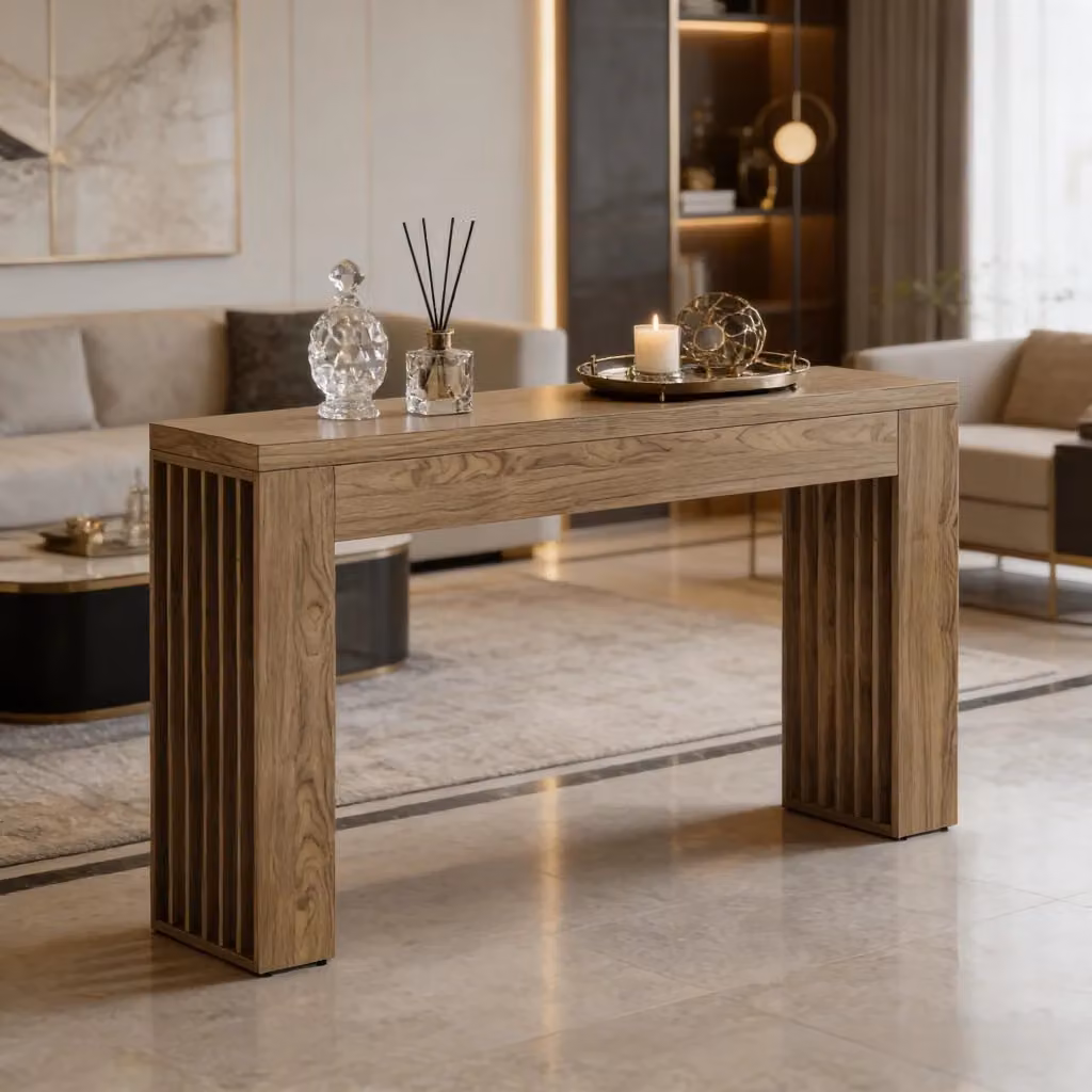 Tavolo Consolle REDOM in Stile Country in MDF Marrone – 2