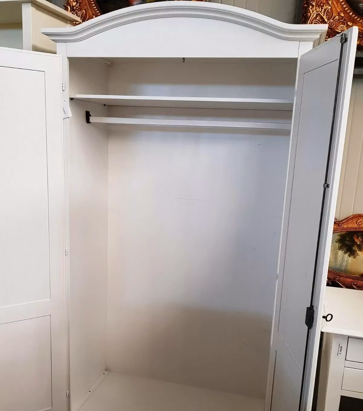 Armadio classico a 2 ante in legno bianco Mobili 2G L/P/H: 107 x 55 x 197 cm – 3