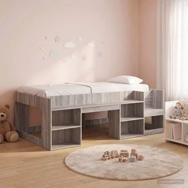 Struttura per Letto per Bambini con Ripostiglio Sonoma grigio 3422640