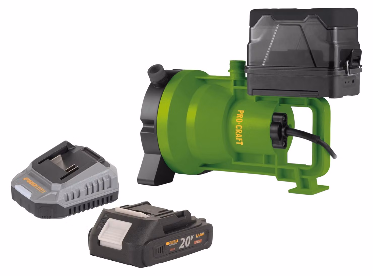 Pompa sommersa a batteria Procraft CPN21bb 20 V 3200 l/h + 1x batteria 2,0 Ah + caricabatteria