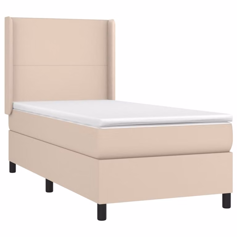 Giroletto a Molle con Materasso Cappuccino 90x200 cm Pelle finta