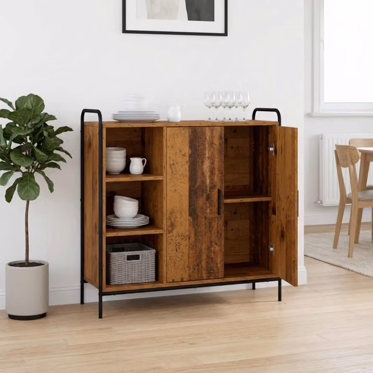 Credenza vidaXL in legno antico marrone per soggiorno e sala da pranzo L: 97 cm, P: 33 cm, H: 81 cm