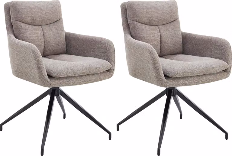 Set di 2 sedie da pranzo Somers - tessuto - grigio chiaro