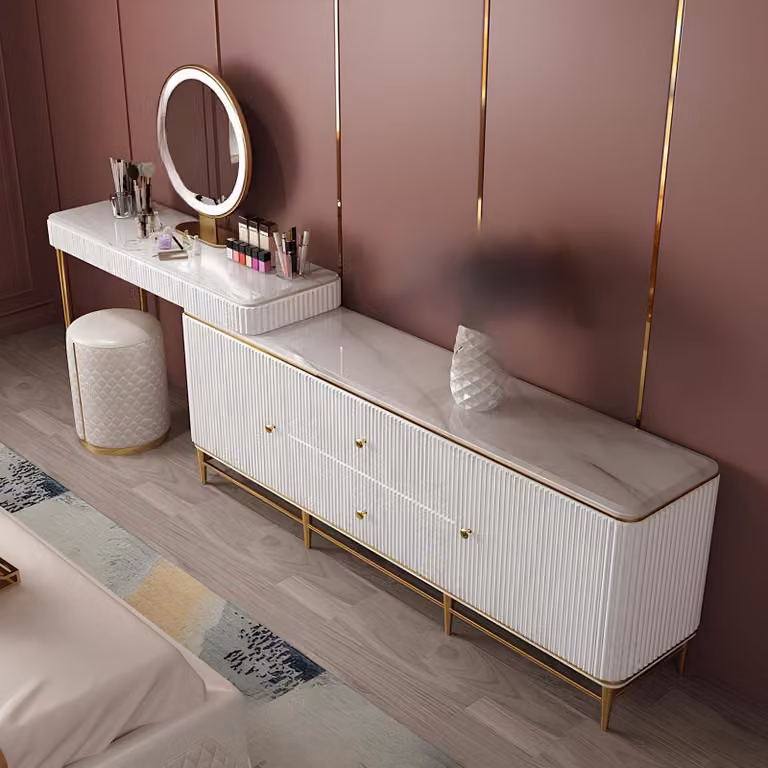 Schminktisch Spiegel Luxus Konsole Kommode Schlafzimmer Tische Tisch Kommoden