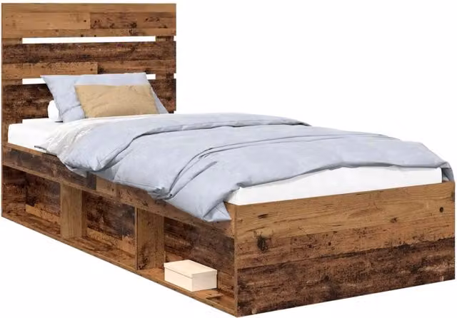 Letto singolo | Letto per adulti | Struttura del letto Legno vecchio 100 x 200 cm Pino massello