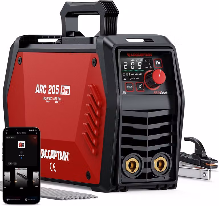 Apparecchio di saldatura - Saldatrice elettrica da 205 ampere con controllo tramite app e tecnologia inverter IGBT