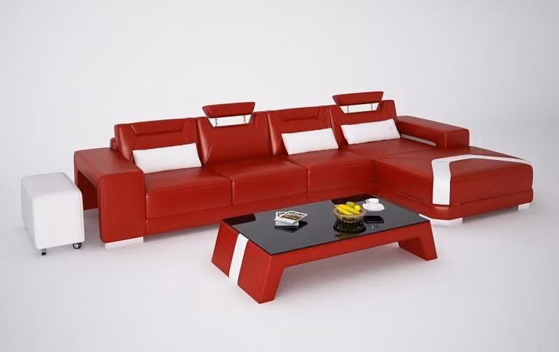 Garnitur Möbel Wohnzimmer Komplett Set 3tlg. Ecksofa Sofa Hocker Tisch Couch