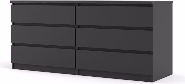 Cassettiera Nada 6 cassetti nero opaco.