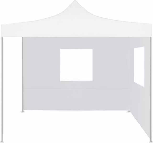 Gazebo professionale pieghevole con 2 pareti e finestra in acciaio bianco 3x3 m