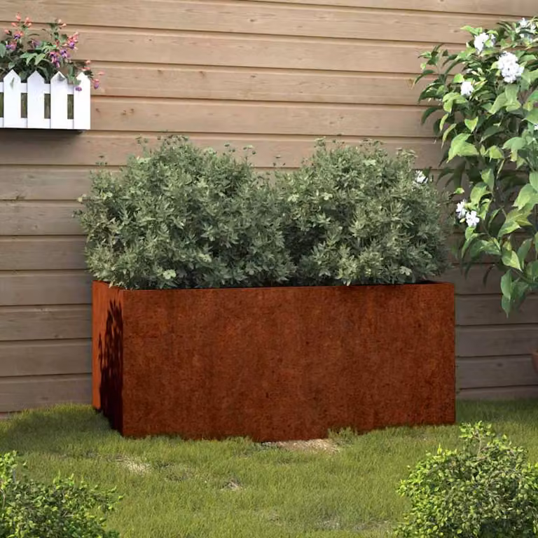Fioriera da giardino vidaXL in acciaio Corten color marrone L: 62 cm, P: 40 cm, H: 39 cm