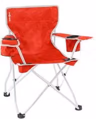 Sedia da campeggio per bambini Brunner ACTION Kids rossa con braccioli in metallo e tessuto resistente alle intemperie