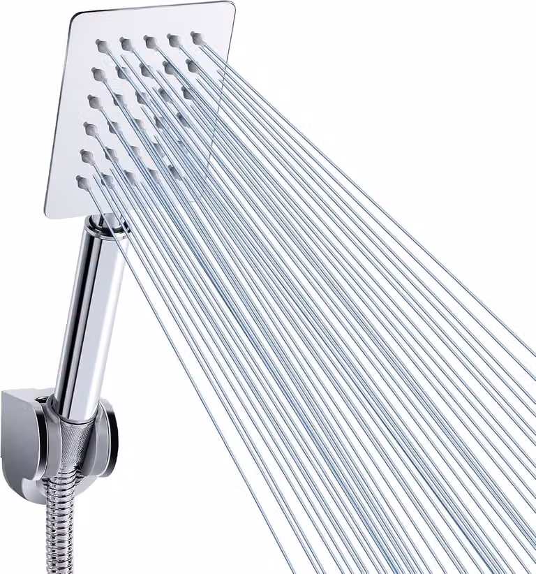 Soffione in metallo pieno - alta pressione - design semplice - 1 pezzo - cromo