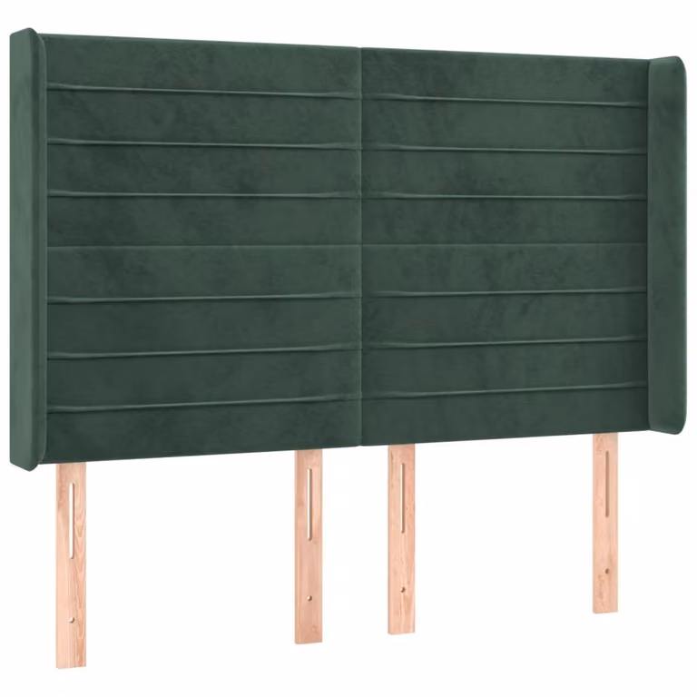 Testiera ad Orecchio Verde Scuro 147x23x118/128cm in Velluto
