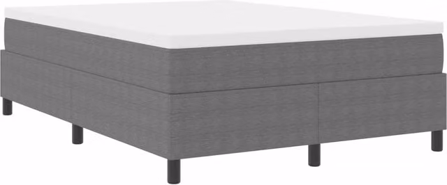 Letto matrimoniale moderno DESIGN IN in tessuto a coste grigio con struttura in legno e MDF L/P/H: 193 x 140 x 35 cm