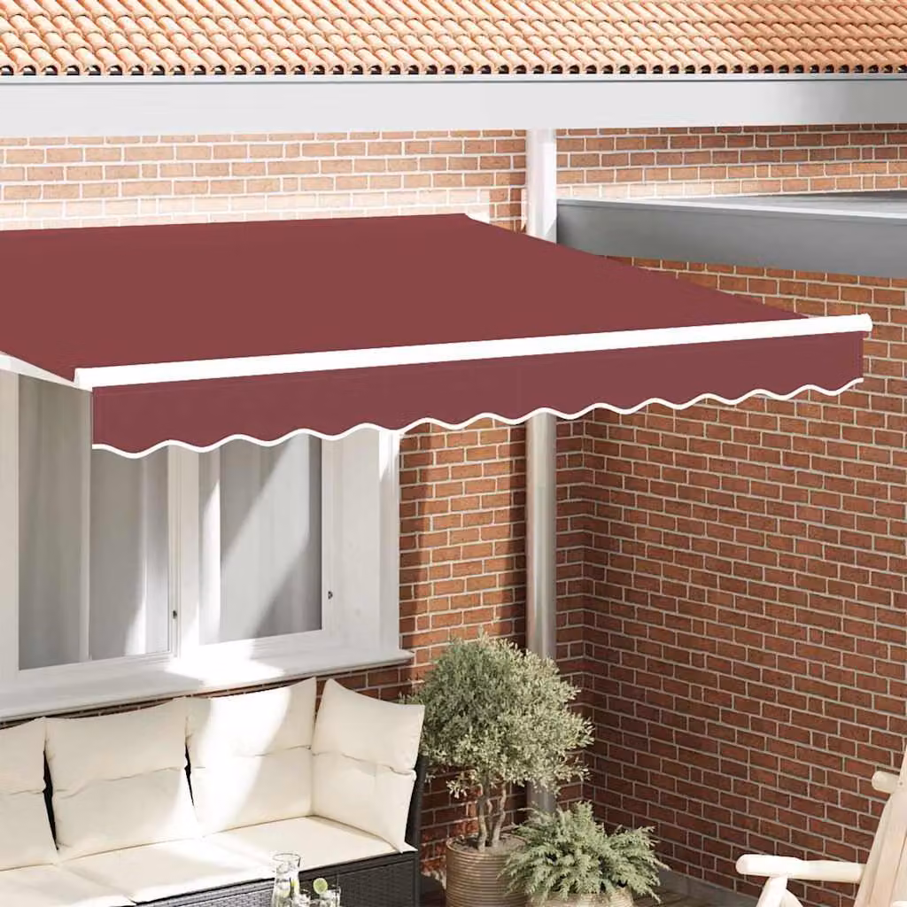 Maison Exclusive - Sostituzione del meccanismo di avvolgimento per tenda da sole, colore bordeaux, poliestere, lunghezza 2,5 metri