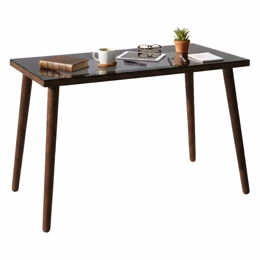 Scrivania DMORA moderna in legno marrone per ufficio e casa, L: 110 cm, P: 60 cm, H: 73 cm – 2