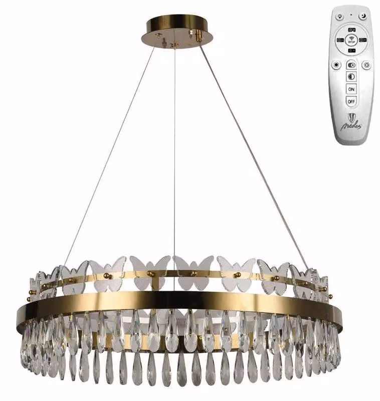 Lampadario a cristalli a LED con telecomando, 80W - J6341/C