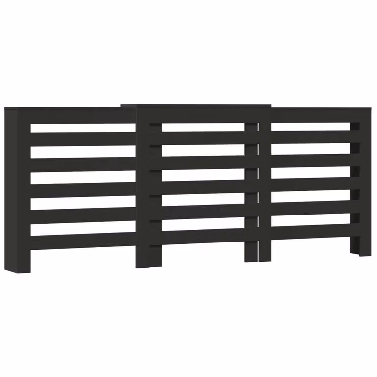 Copertura Termosifone Nera 205x21,5x83,5 cm Legno Multistrato