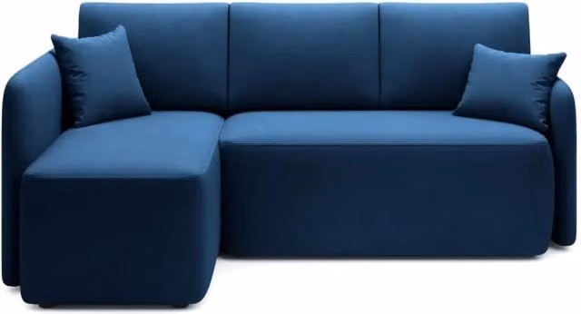 Divano ad angolo con funzione letto MEUBLORAMA collezione HEDSON colore Blu, L 206 cm x P 150 cm x H 89 cm
