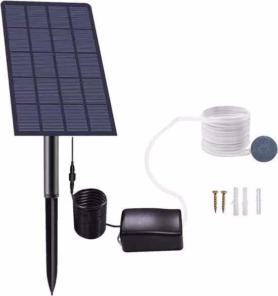 Pompa aeratrice solare da 2,5 W per laghetto - 48 l/h, pannello solare, aerazione da giardino, ossigeno per i pesci