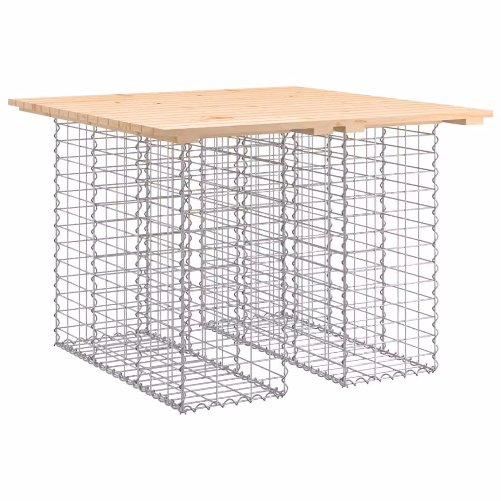 Tavolo da giardino in gabbione design 100x102x72 cm in legno massello di pino