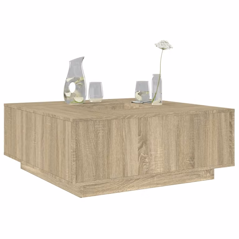 vidaXL Tavolino da Salotto Moderno in Legno Rovere Sonoma, L/P/H: 100 x 100 x 40 cm