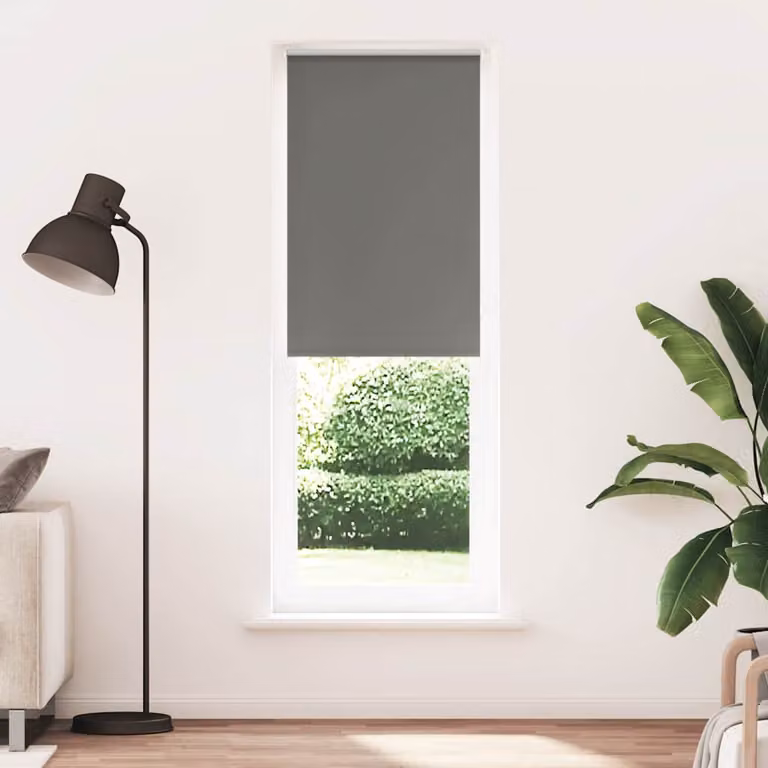Tenda a Rullo Oscurante vidaXL in Poliestere Grigio, L: 80 cm, H: 230 cm