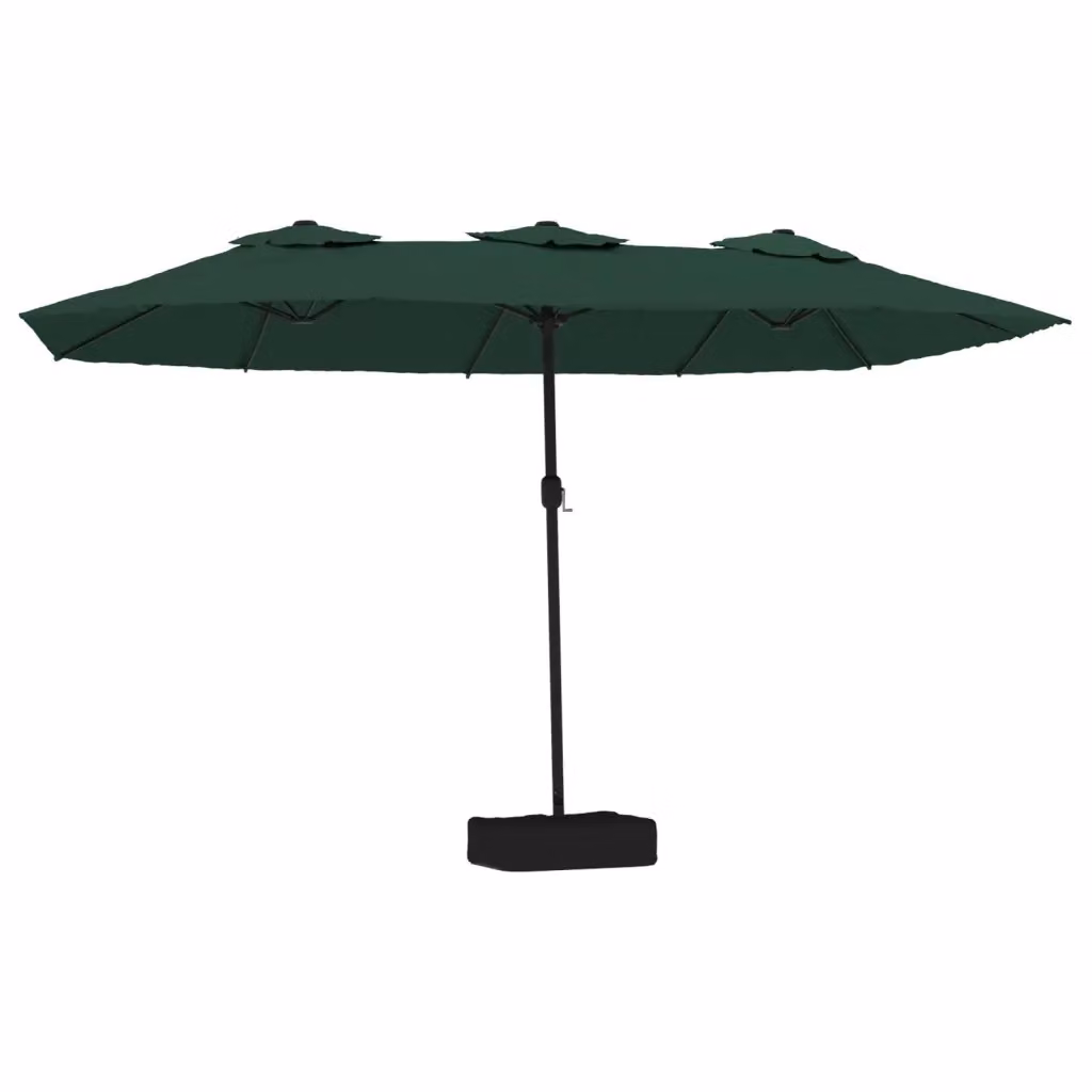Ombrellone a doppia testa con LED vidaXL, colore verde e grigio, L: 449 cm, P: 265 cm, H: 245 cm – 2