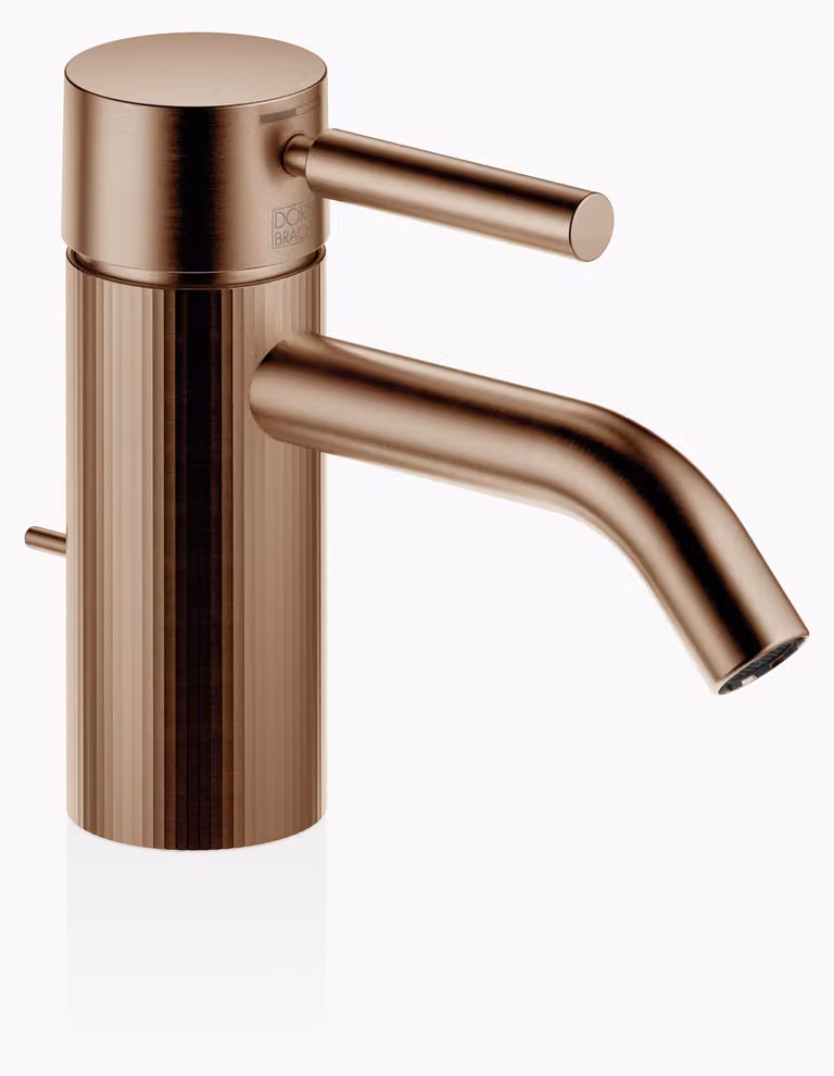 Dornbracht META Mitigeur monocommandé pour lavabo avec vidage, saillie 125mm, avec structure à facettes, 33505660-42, 33505660-42