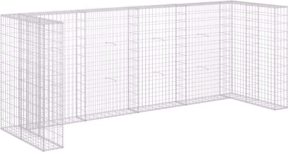 Gabbione per Bidoni in Acciaio Zincato 320x100x120 cm