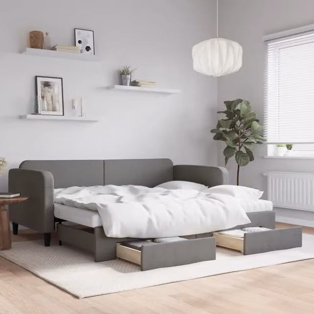 Divano Letto Moderno vidaXL Grigio con Struttura Imbottita per Soggiorno e Camera da Letto – 1