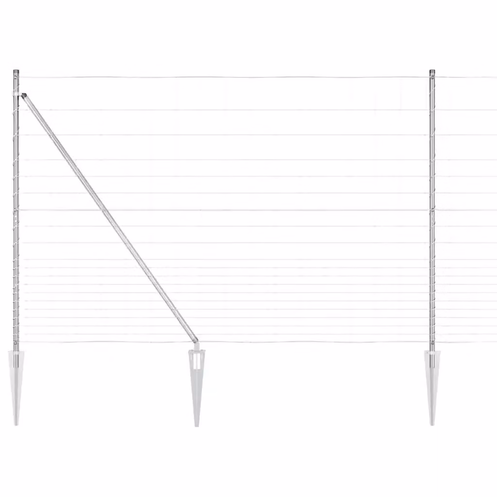 Recinzione in rete saldata con punte vidaXL in acciaio zincato argento L: 1,8 m, H: 27 cm, P: 25 cm – 2