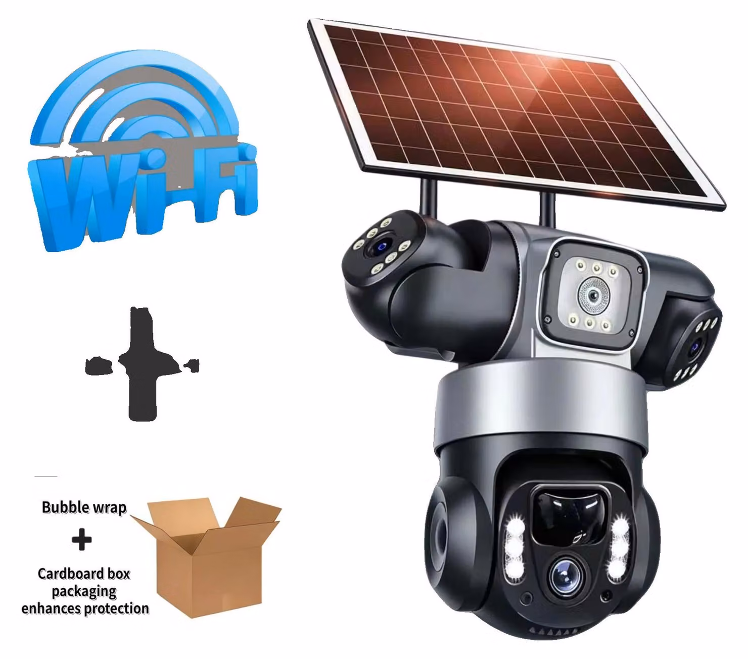 Telecamera di sicurezza, connessione Wi-Fi, visione notturna, telecamera Wi-Fi senza scheda di memoria