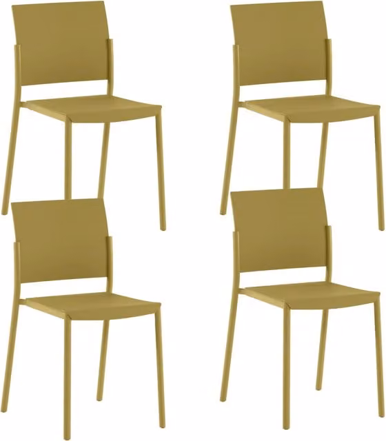 Set 4 Sedie Venus 52,5x55x81 cm in Polipropilene Senape