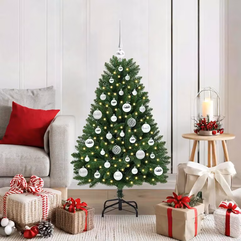 Albero di Natale artificiale vidaXL verde con 150 LED bianco caldo