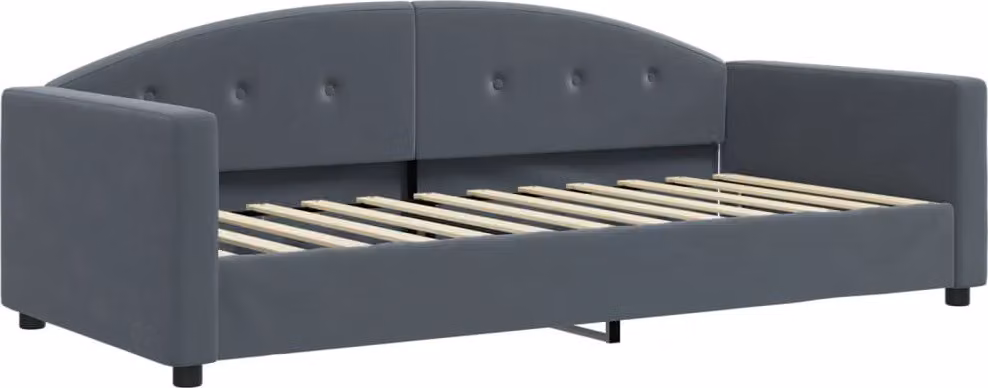 Letto da Giorno Grigio Scuro 90x200 cm in Velluto