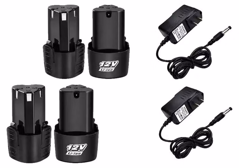 Batteria per utensili, 12V, 3000mAh, agli ioni di litio, compatibile con 4 utensili, caricabatterie da 12V