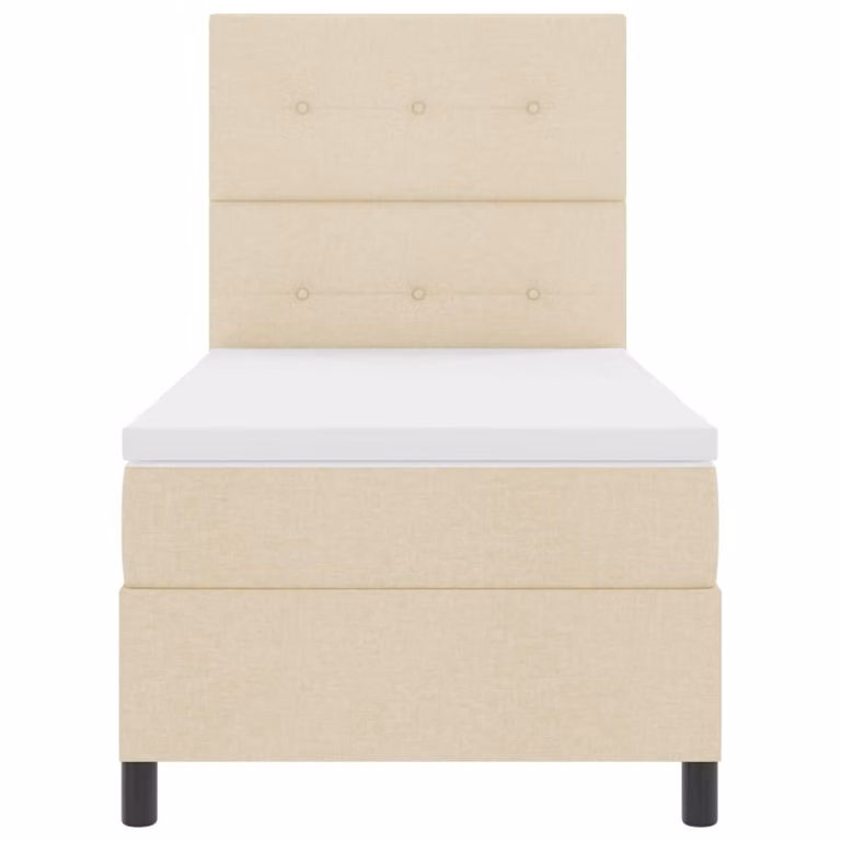 Letto a molle con materasso e illuminazione LED vidaXL in tessuto beige L 200 x P 80 cm