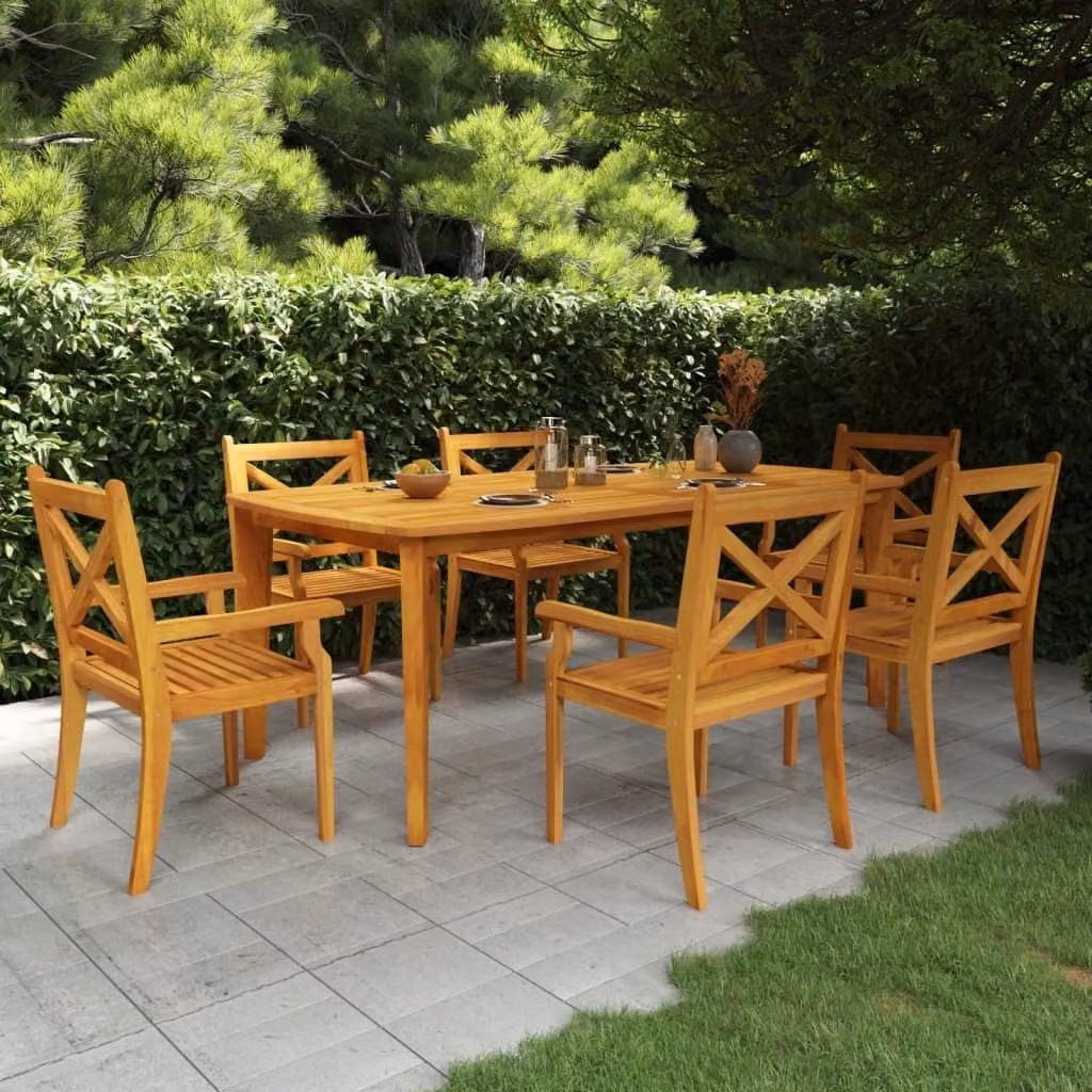 The Living Store tavolo da giardino 200x100x75 cm in legno massiccio di acacia