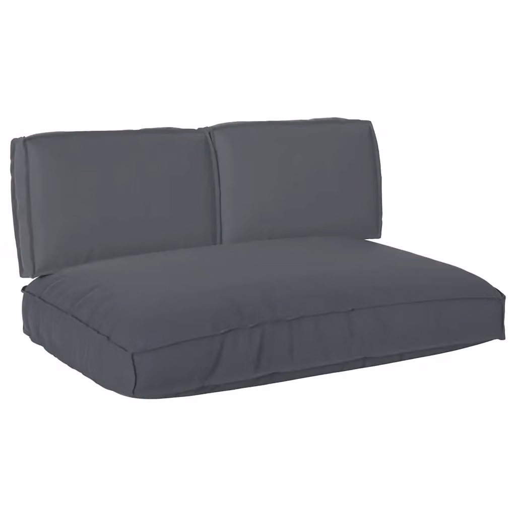 Set di 3 cuscini rettangolari in tessuto Oxford color antracite vidaXL L/P/H: 120 x 80 x 52 cm – 2