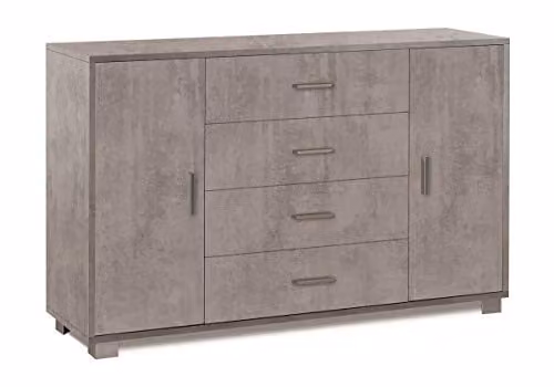 Sarmog Madia due ante quattro cassetti Beton Cemento 136x41x h86 cm